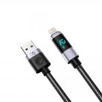 Cablu pentru incarcare si transfer de date Orico LDA2L, USB-A la Lightning, 12W, 2.4A, 480Mbps, Afisaj LED, 0.5m, Black / Silver 5 - lerato.ro