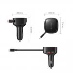 Incarcator auto Orico FC-66-1A2C, 2x USB-C, 1x USB-A, 66W, 3A, Fast Charging, Negru 3 - lerato.ro