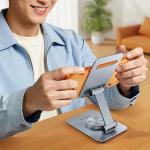 Suport universal telefon Orico PS2, Ajustabil, Rotire 360 grade, Silver 5 - lerato.ro
