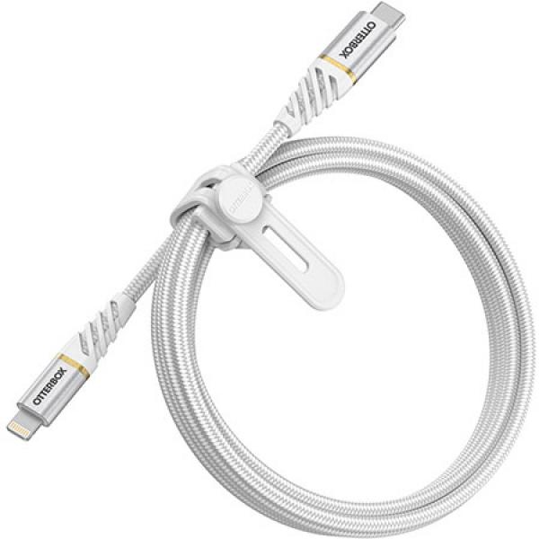 Cablu pentru incarcare si transfer de date Otterbox Premium USB Type-C/Lightning 1m Alb