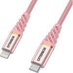 Cablu pentru incarcare si transfer de date Otterbox Premium USB Type-C/Lightning 1m Rose Gold