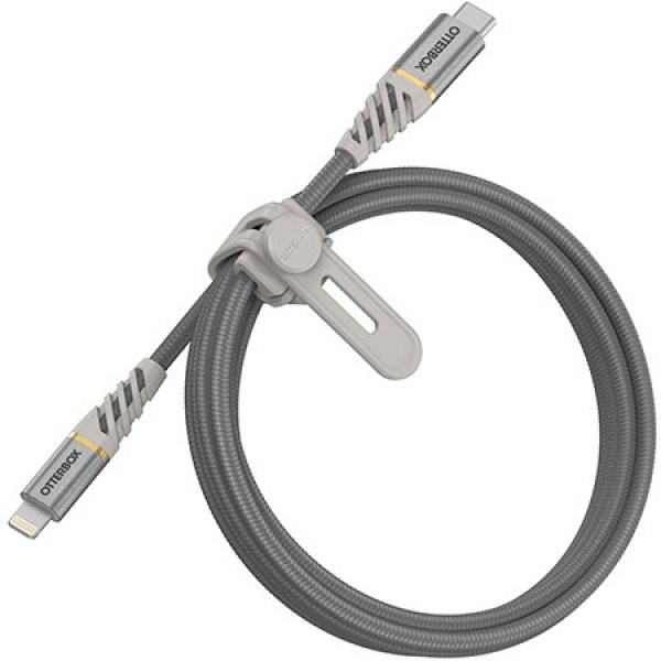 Cablu pentru incarcare si transfer de date Otterbox Premium USB Type-C/Lightning 1m Silver