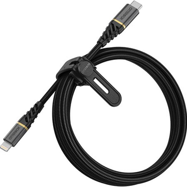 Cablu pentru incarcare si transfer de date Otterbox Premium USB Type-C/Lightning 2m Negru