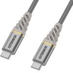 Cablu pentru incarcare si transfer de date Otterbox Premium 2xUSB Type-C 1m Silver