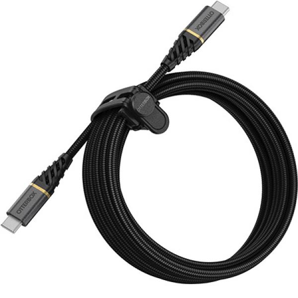 Cablu pentru incarcare si transfer de date Otterbox Premium 2xUSB Type-C 3m Negru