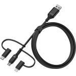 Cablu pentru incarcare si transfer de date Otterbox 3 in 1, USB Type-C/Lightning/Micro-USB, 1m, Negru 2 - lerato.ro
