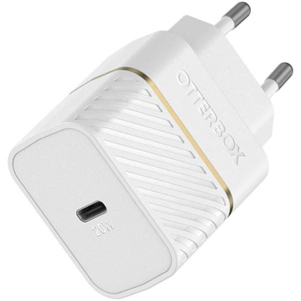 Incarcator retea Otterbox Fast Charge USB-C 20W, Power Delivery 3.0, Alb