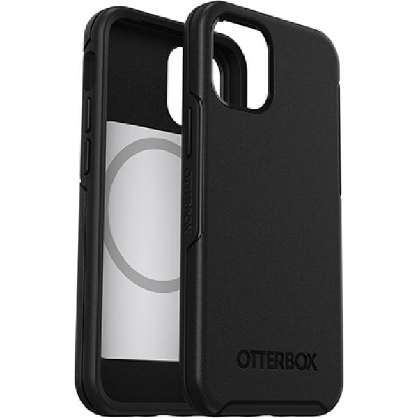 Carcasa antimicrobiana Otterbox Symmetry Plus iPhone 12 Mini, compatibila MagSafe, Black