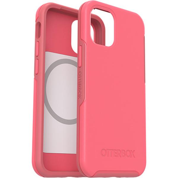 Carcasa antimicrobiana Otterbox Symmetry Plus iPhone 12 Mini, compatibila MagSafe, Tea Petal Pink