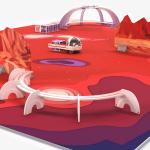 Covoras Ozobot Challenge Mat: Mission to Mars destinat pentru robotelul Ozobot Evo, 61 × 84 cm, Graphics 5 - lerato.ro