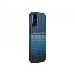 Carcasa Pitaka Ultra Slim Moonrise cu Magnetic Ring compatibila cu iPhone 17, Albastru