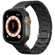 Curea Pitaka Carbon Fiber Modern compatibila cu cu Apple Watch 1/2/3/4/5/6/7/8/9/SE/SE2/Ultra, 42/44/45/49mm, Negru