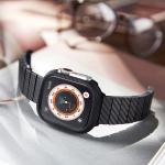 Curea Pitaka Carbon Fiber Modern compatibila cu cu Apple Watch 1/2/3/4/5/6/7/8/9/SE/SE2/Ultra, 42/44/45/49mm, Negru 16 - lerato.ro