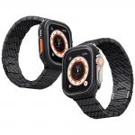Curea Pitaka Carbon Fiber Modern compatibila cu cu Apple Watch 1/2/3/4/5/6/7/8/9/SE/SE2/Ultra, 42/44/45/49mm, Negru 4 - lerato.ro