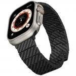 Curea Pitaka Carbon Fiber Modern compatibila cu cu Apple Watch 1/2/3/4/5/6/7/8/9/SE/SE2/Ultra, 42/44/45/49mm, Negru 5 - lerato.ro