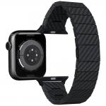 Curea Pitaka Carbon Fiber Modern compatibila cu cu Apple Watch 1/2/3/4/5/6/7/8/9/SE/SE2/Ultra, 42/44/45/49mm, Negru 7 - lerato.ro
