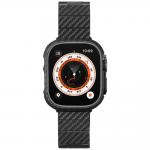 Curea Pitaka Carbon Fiber Modern compatibila cu cu Apple Watch 1/2/3/4/5/6/7/8/9/SE/SE2/Ultra, 42/44/45/49mm, Negru 9 - lerato.ro
