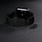 Curea Pitaka Carbon Fiber Retro compatibila cu cu Apple Watch 1/2/3/4/5/6/7/8/9/SE/SE2/Ultra, 42/44/45/49mm, Negru 15 - lerato.ro