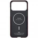 Husa PITAKA Ultra-Slim Monogram cu MagSafe compatibila cu iPhone 17 Pro Max, Rosu 3 - lerato.ro