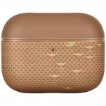 Carcasa Pitaka Aramid Fiber compatibila cu Apple AirPods Pro 3, Golden Glint 2 - lerato.ro