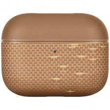 Carcasa Pitaka Aramid Fiber compatibila cu Apple AirPods Pro 3, Golden Glint