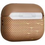 Carcasa Pitaka Aramid Fiber compatibila cu Apple AirPods Pro 3, Golden Glint 4 - lerato.ro