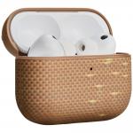 Carcasa Pitaka Aramid Fiber compatibila cu Apple AirPods Pro 3, Golden Glint 6 - lerato.ro