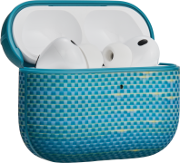 Carcasa Pitaka Aramid Fiber Magnetic compatibila cu Apple AirPods Pro 3, Lucid Blue 