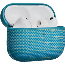 Carcasa Pitaka Aramid Fiber Magnetic compatibila cu Apple AirPods Pro 3, Lucid Blue 
