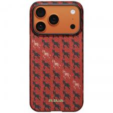 Husa PITAKA Edge Happiness Rides cu MagSafe compatibila cu iPhone 17 Pro, Cinnabar Steed