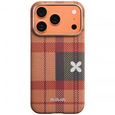 Husa PITAKA Flora in Grid Edge cu MagSafe compatibila cu iPhone 17 Pro, Cloud Dusk
