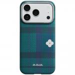 Husa PITAKA Flora in Grid Edge cu MagSafe compatibila cu iPhone 17 Pro, Forest Dawn 2 - lerato.ro