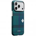 Husa PITAKA Flora in Grid Edge cu MagSafe compatibila cu iPhone 17 Pro, Forest Dawn 3 - lerato.ro