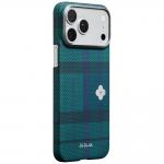 Husa PITAKA Flora in Grid Edge cu MagSafe compatibila cu iPhone 17 Pro Max, Forest Dawn 3 - lerato.ro