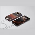 Baterie externa portabila Pitaka Aramid Fiber Qi2, 5000 mAh, Incarcare Wireless 15W, USB-C, Sunset 16 - lerato.ro