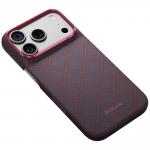 Husa PITAKA Edge Argyle cu MagSafe compatibila cu iPhone 18 Pro / 17 Pro, Albastru / Rosu 4 - lerato.ro
