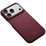 Husa PITAKA Edge Argyle cu MagSafe compatibila cu iPhone 18 Pro / 17 Pro, Burgundy 3 - lerato.ro