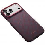 Husa PITAKA Edge Argyle cu MagSafe compatibila cu iPhone 18 Pro Max / 17 Pro Max, Albastru / Rosu 4 - lerato.ro