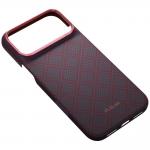 Husa PITAKA Edge Argyle cu MagSafe compatibila cu iPhone 18 Pro Max / 17 Pro Max, Albastru / Rosu 6 - lerato.ro