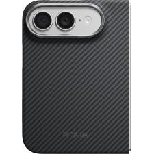 Husa Pitaka Edge Back Cover Twill cu MagSafe compatibila cu iPhone Duo, Negru / Gri
