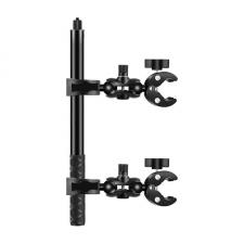 Suport bicicleta PULUZ PU495B pentru camere video sport, Functie selfiestick, Doua cleme, Lungime 1.5m, Negru