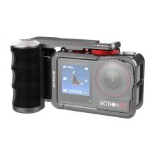 Carcasa protectie din aluminiu cu maner Puluz PU1058TS compatibila cu DJI Osmo Action 3 / Action 4 / Action 5 Pro, Gri