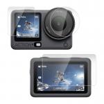 Set 3 folii sticla securizata Puluz PU1067T compatibile cu DJI Osmo Action 6, Transparent 3 - lerato.ro