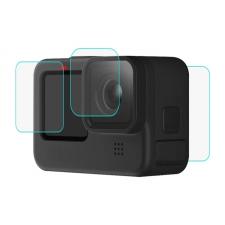 Set 3 folii sticla securizata Puluz PU507 pentru camera video sport GoPro Hero 12 / 11 / 10 Black, Transparent