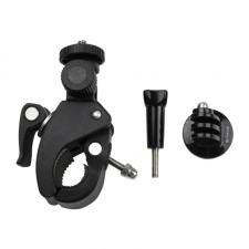 Suport ghidon Puluz PU177B pentru camere video sport, Filet 1/4 inch cu prindere pentru trepied, Sistem Quick Release, Negru