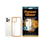 Carcasa PanzerGlass ClearCase Antibacterial compatibila cu iPhone 12 / 12 Pro, Portocaliu / Transparent 3 - lerato.ro