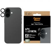 Protectie sticla camera foto PanzerGlass Hoops compatibila cu iPhone 16 / 16 Plus / 17, Negru