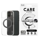 Carcasa CARE by PanzerGlass cu MagSafe si Stand Negru compatibila cu iPhone 16, Transparent 3 - lerato.ro