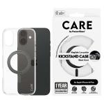 Carcasa CARE by PanzerGlass cu MagSafe si Stand Negru compatibila cu iPhone 16 Plus, Transparent 3 - lerato.ro
