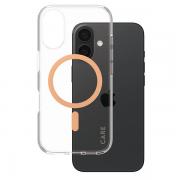 Carcasa CARE by PanzerGlass Flagship cu MagSafe Portocaliu compatibila cu iPhone 16, Transparent